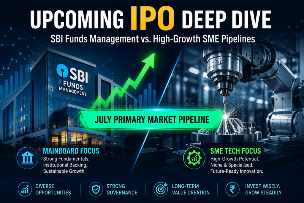 Upcoming IPO analysis infographic showcasing the investment parameters, lot size configurations, and listing dates for new mainboard and SM E public offerings.