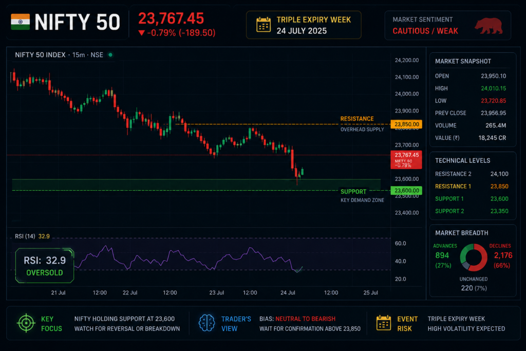 Financial candlestick chart displaying market volatility and technical price levels on a dark background.