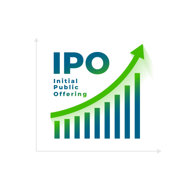 Illustration representing an Initial Public Offering (IPO) growth chart in the stock market.