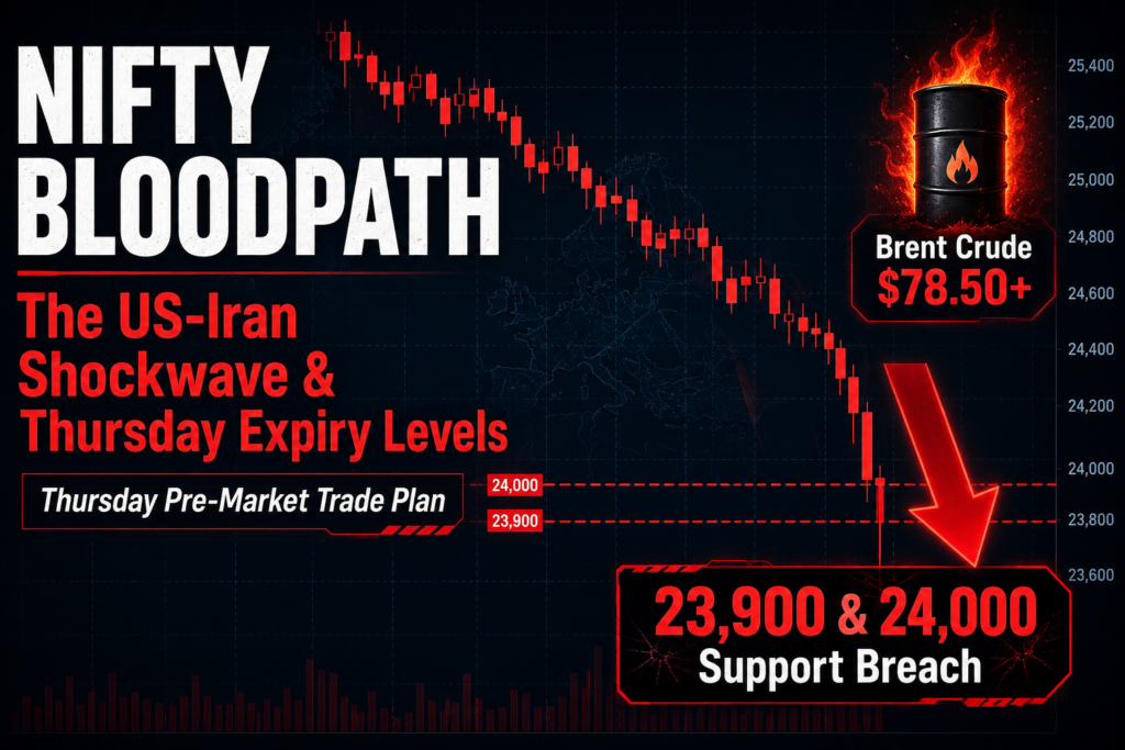 Nifty prediction for Thursday technical chart analysis showing July 8 market crash and support breakdown levels FractionalTech