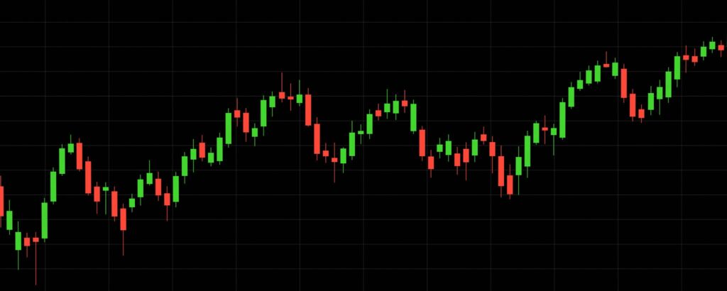 Stock market candlestick chart representing Nifty 50 technical analysis and 24,231.85 closing level.